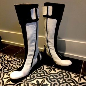 Mod style knee high boots